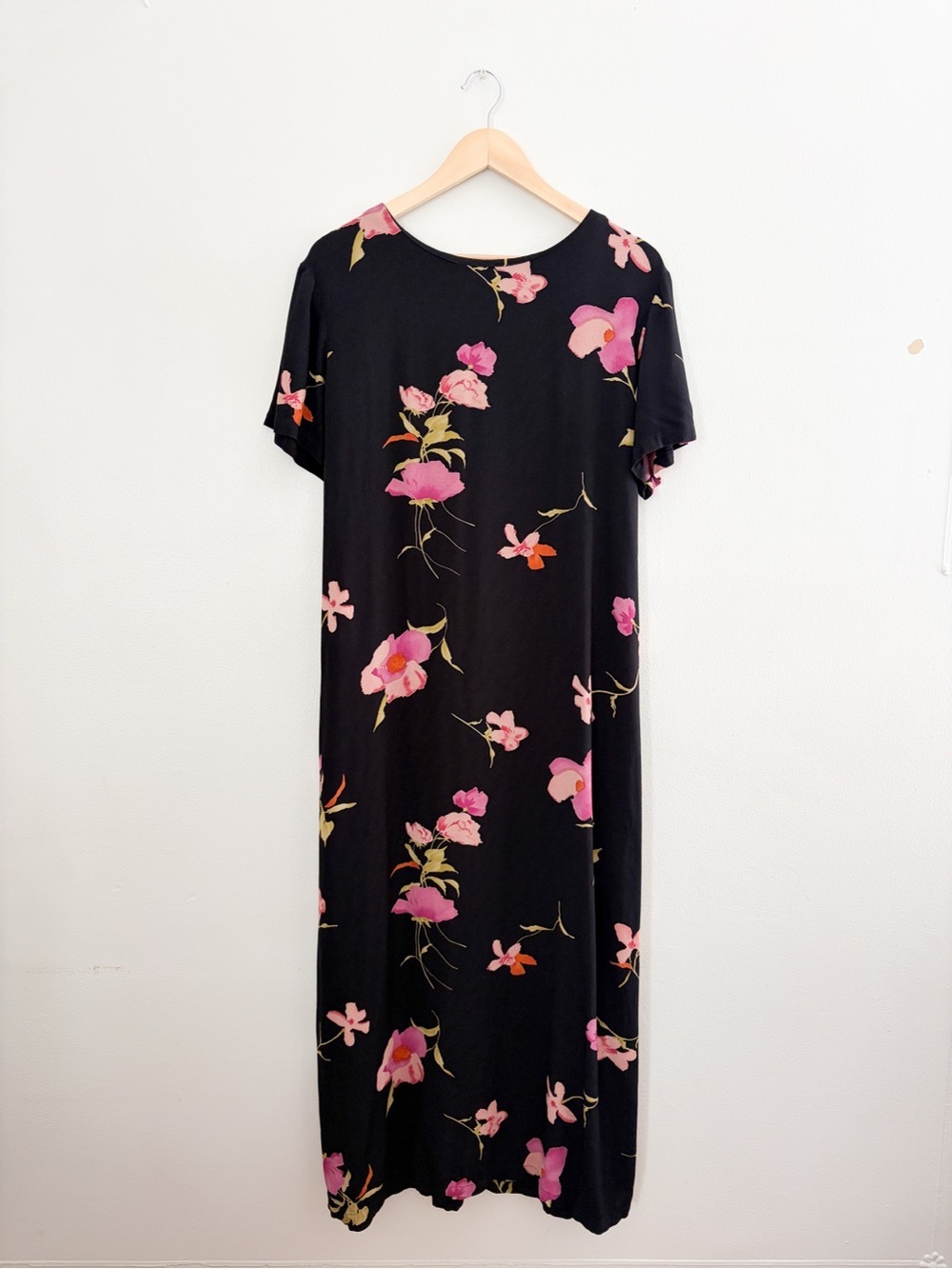Vintage Black Floral Tie Dress